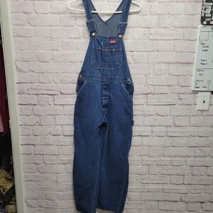 VTG Dickies Carpenter Dungaree Overalls Sz 31x29 Farmer Baggy Outdoorsy Workwear